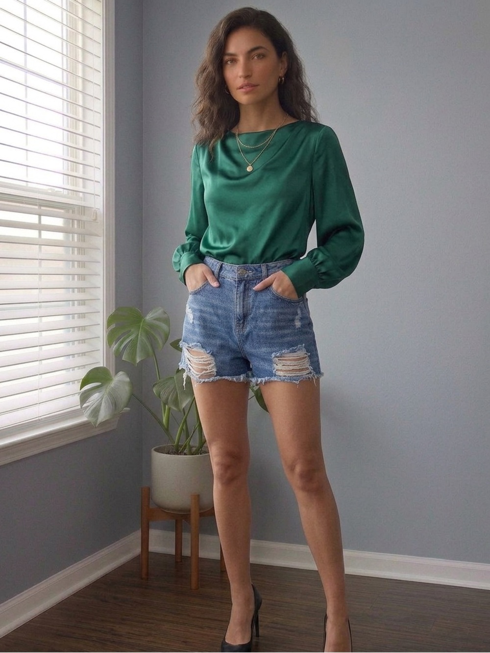 Demi Jeans Shorts - Blue, for Women